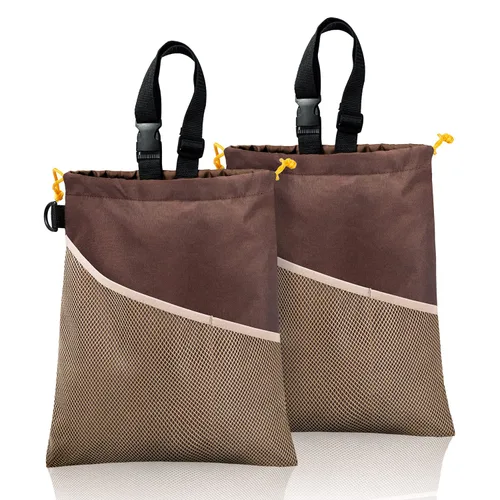 Miniatura 11 de GNEGNI 2 botes de basura para automóvil, bolsa de basura colgante para automóvil con forro impermeable a prueba de fugas Azul