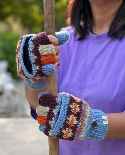 Miniatura 7 de Nepal - Juego de guantes y gorro de lana de esquí