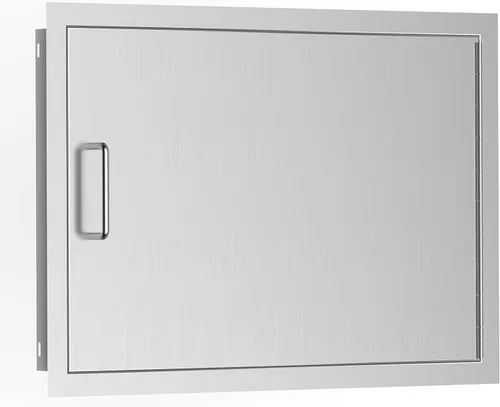 Luffioner Puertas de cocina para exteriores, puerta de acceso doble para barbacoa de 24 pulgadas de ancho x 17 pulgadas de alto, placa gruesa a