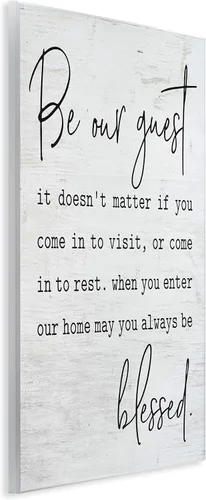 Miniatura 2 de Stupell Industries Placa de pared con texto en inglés «Be Our Guest Family Welcome», 10 x 15 pulgadas, fácil de colgar y resistente, fabricada