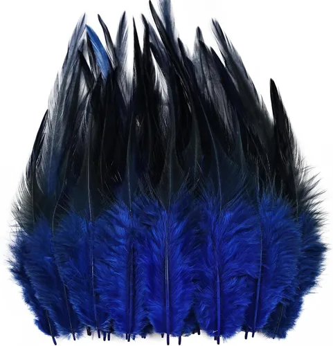Miniatura 14 de Plumas para manualidades, 240 piezas de 5-7 pulgadas de color azul agua, plumas de gallo Saddle Hackle, plumas a granel para bodas, fiestas en casa
