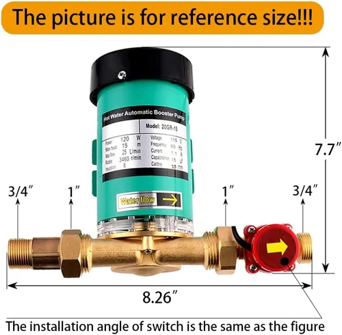 Miniatura 2 de Bomba de presión para el hogar, 115V/60HZ 120W Bomba de circulación de salida de 1 pulgada Bomba automática de refuerzo de ducha con interruptor