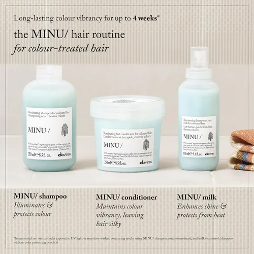 Miniatura 7 de Davines MINU/Champú, limpiador protector e iluminador para cabello teñido – Preserva la vitalidad y el brillo con café verde – Fórmula suave que