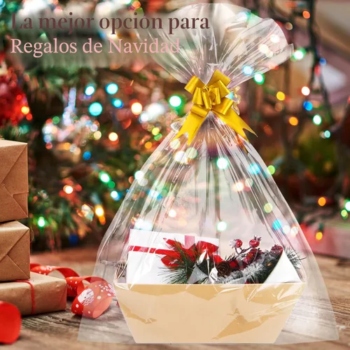 Miniatura 5 de AFOROEOA Paquete de 10 cestas vacías para regalos, cesta de regalo de papel kraft de 10 x 12 pulgadas de grosor con 10 lazos, 10 bolsas vacías