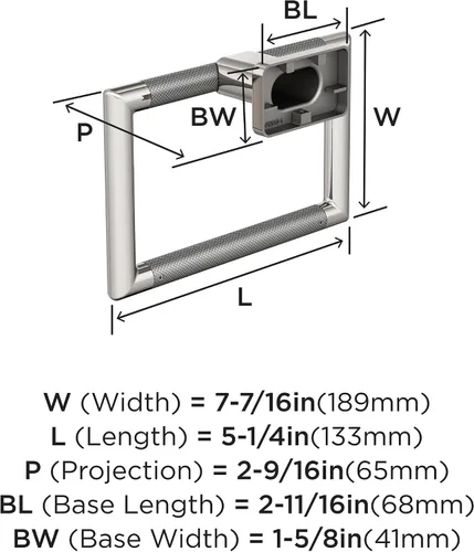 Miniatura 6 de Amerock BH26612 Esquire - Toallero de pared de 5-1/4 pulgadas, níquel pulido, acero inoxidable