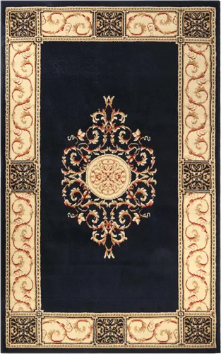 Miniatura 2 de Superior Alfombra de interior, cubierta de alfombra de felpa, medallón oriental tradicional, perfecta para pasillo, entrada, sala, comedor, Azul
