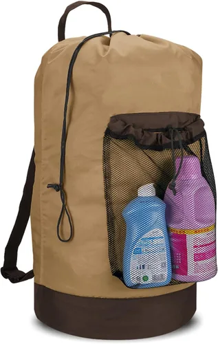 Miniatura 17 de Dalykate Mochila Bolsa para Lavandería, Mochila para Lavandería con Correas para el Hombro y Bolsillo de Malla, Bolsa Cesto para Ropa de Nailon