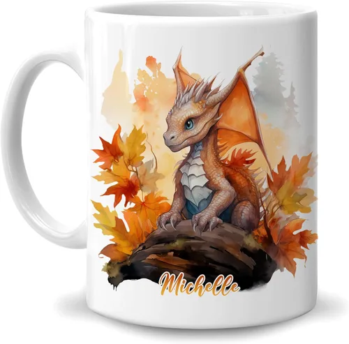 Miniatura 21 de Hyturtle Taza de café personalizada de lobo de otoño, regalos de cumpleaños para los amantes del lobo, regalos de decoración de otoño para casa