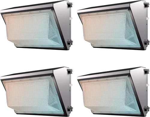 Lightdot Paquete de 4 luces LED de pared de 150 W, 3CCT seleccionables (3000 K/4000 K/5000 K), 100-277 V del atardecer al amanecer con fotocélula