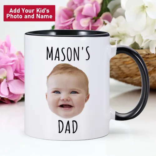 Miniatura 2 de Taza de café personalizada, tazas personalizadas con la cara de tus hijos, taza de bebé personalizada con nombre, taza con foto personalizada