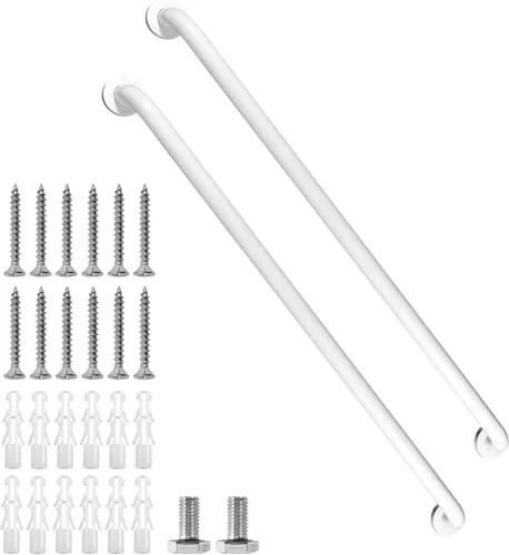 Miniatura 24 de Barra de agarre para ducha, paquete de 2 barras de agarre de baño gris de 12 pulgadas, barras de agarre antideslizantes de acero inoxidable 304