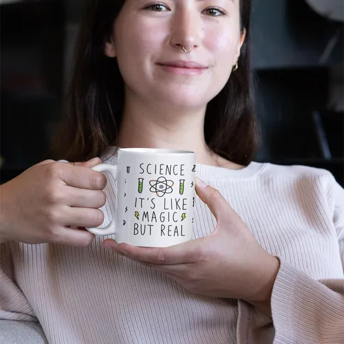 Miniatura 3 de LookHUMAN Taza de café de ciencia – Tazas de café únicas para los amantes del café, tazas de café de cerámica con impresión de doble cara como