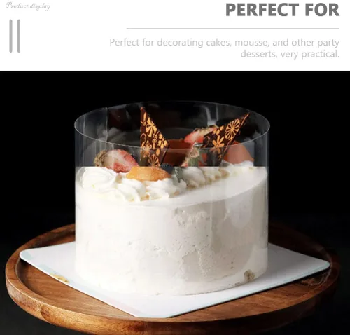 Miniatura 8 de iplusmile 1 rollo de collar transparente para pastel de mousse para decoración de pasteles de acetato transparente para bordes elegantes, fácil