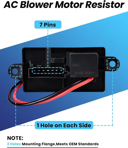 Miniatura 5 de PANNUOSCS Resistencia del motor del soplador HVAC compatible con Chevy Silverado GMC Sierra 1999-2006 1500 2500 3500 Yukon XL Reemplazo de Brida