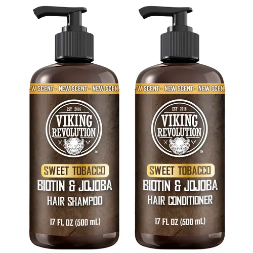 Miniatura 9 de Viking Revolution Majestic Oud - Juego de champú y acondicionador para hombre con biotina y aceite de jojoba, champú natural para el cabello