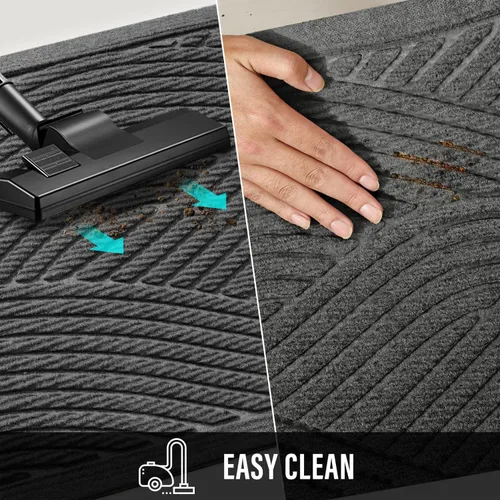 Miniatura 6 de HIYARD - Alfombrilla de puerta delantera resistente, tapete de bienvenida para interiores y exteriores, absorbente y resistente al barro, Gris