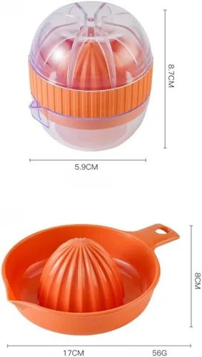 Miniatura 8 de Exprimidor manual de limón, 2 piezas de exprimidor de naranja cítrico con vaso de plástico, prensa de frutas fácil de usar para bar y hogar