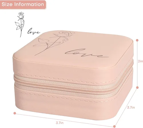 Miniatura 3 de Konelia Pequeño organizador de joyero, mini organizador portátil de joyería de viaje, caja de almacenamiento de anillos, aretes, collares, hijas