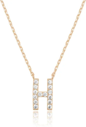 Miniatura 98 de PAVOI 14K White Gold Plated Cubic Zirconia Initial Necklace Letter Dainty Necklaces for Women