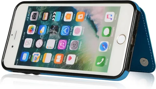 Miniatura 6 de Asuwish Funda de teléfono para iPhone 7plus 8plus 7/8 Plus con protector de pantalla de vidrio templado y tarjetero; funda tipo cartera de cuero