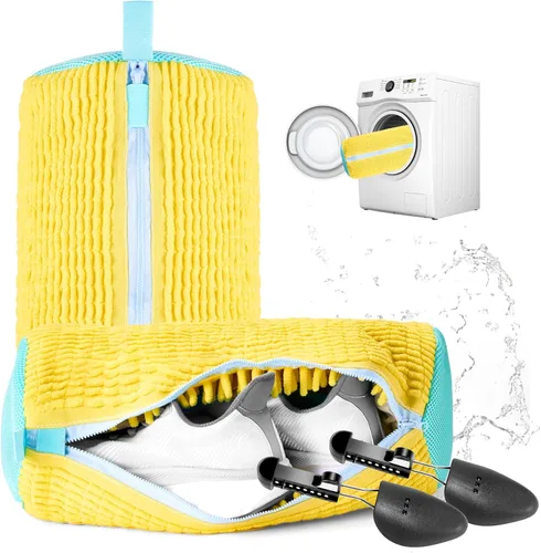 Bolsa para lavadora de zapatos, bolsa de zapatos de lavandería para lavadora, limpieza profunda de 360°, se adapta a la mayoría de tipos de zapatos,