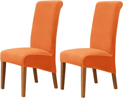 Miniatura 40 de Stretch Velvet Dining Chair Slipcovers Solid Color Armless Chair Cover with Elastic Bottom for Dining Room Kitchen Banquet (Blue, Set of 2)