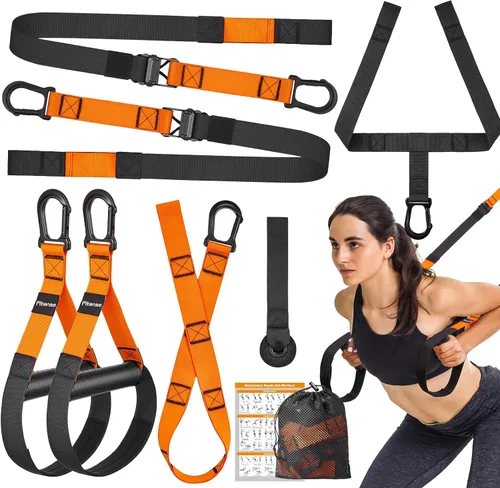 Kit de entrenamiento de resistencia para el hogar, correas de entrenamiento de suspensión con extensión ajustable, anclaje de puerta y bolsa de