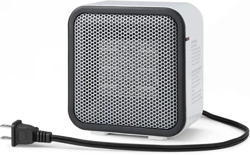 Miniatura 8 de Amazon Basics Calentador de espacio de cerámica, mini calentador para escritorio de oficina, calentador portátil de tienda de campaña