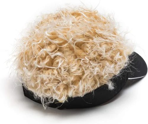 Miniatura 5 de Sombreros de pelo novedosos para hombre, con púas, divertidos, viseras de golf, peluca falsa con pico de Guy Fieri, gorra de béisbol ajustable