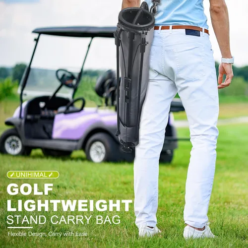Miniatura 7 de UNIHIMAL Bolsa de Golf Ligera con Soporte para Transportar – Fácil de Transportar y Duradera Bolsa de Golf Pitch n Putt para el Campo de Práctica
