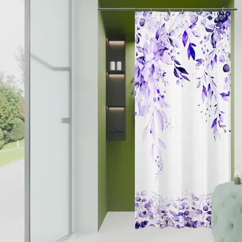 Miniatura 21 de Cortina de ducha de hojas de eucalipto negras para baño: juego de cortinas de ducha con acuarela de arte estético con ganchos, decoración de tela