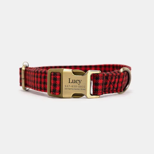 Miniatura 19 de Collar de perro personalizado con nombre y número de teléfono grabado, collar ajustable personalizado para cachorros, collar de algodón orgánico
