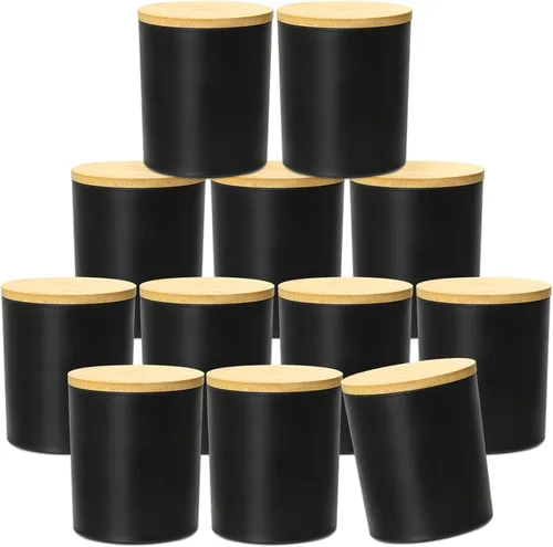 Miniatura 12 de SUPMIND Paquete de 15 Frascos de Velas de Vidrio, Recipientes para Velas Transparentes de 7oz con Tapas de Bambú y Etiquetas, Frascos de Velas