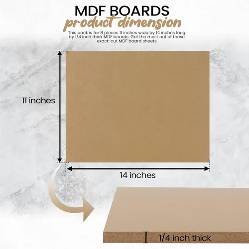 Miniatura 5 de CalPalmy - Tableros de MDF de 11 x 14 pulgadas (paquete de 8) - Tablas de 1/4 pulgadas de grosor para carpintería, diseño de interiores