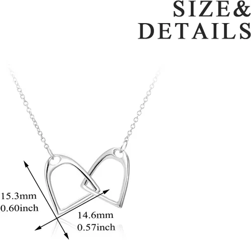 Miniatura 3 de YFN collar Lariat con estribos de caballo dobles, de plata esterlina 925