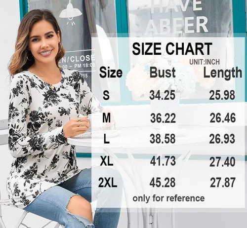 Miniatura 4 de HOTGIFT Womens Fall Winter Tunic Tops Long Sleeve Crewneck T-Shirts Loose Comfy Soft Blouse with Pocket