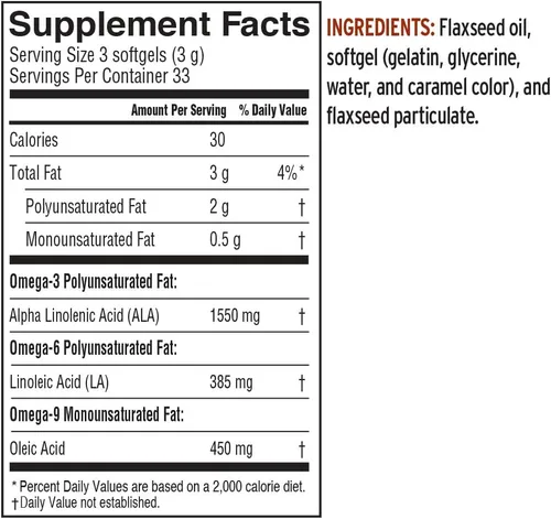 Miniatura 8 de Barlean's Suplementos de Aceite de Linaza Lignan Omega 3 6 9, Cápsulas Blandas de Semilla de Lino Prensadas en Frío con 1550 mg de Ácidos Grasos