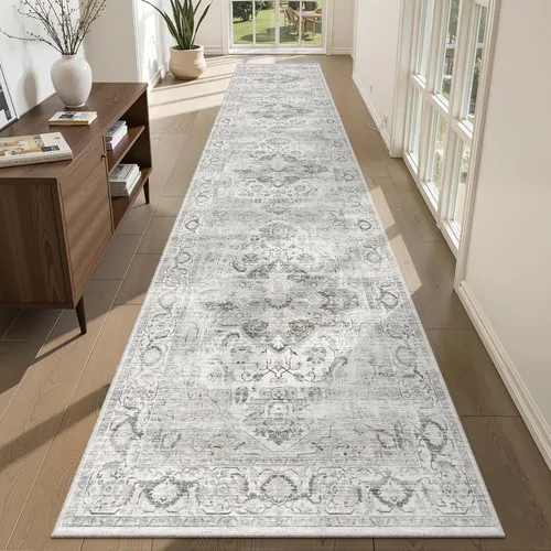 Miniatura 45 de Alfombra de pasillo lavable de 2 x 6 pies - Alfombras de cocina con respaldo antideslizante vintage suave estilo granja, alfombra de entrada