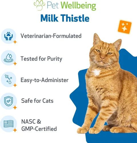 Miniatura 6 de Pet Wellbeing Cardo mariano para gatos, hierba orgánica, apoyo para la desintoxicación del hígado de cardo mariano, antioxidantes, certificado por