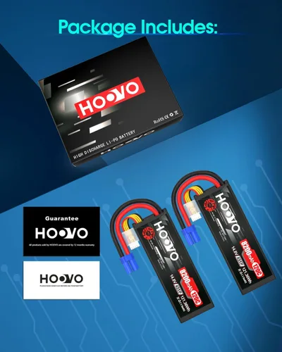 Miniatura 8 de HOOVO Batería LiPo 4S 14.8V 8200mAh 120C RC Batería Compatible con Arrma Losi DBXL-E RC Buggy Car Truck Boat (2 unidades)