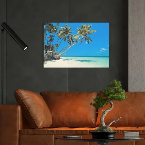 Miniatura 3 de Fun Express - Pancarta de fondo de playa tropical (3 piezas ensambladas para hacer 1 telón de fondo) para fiesta - Decoración de fiesta - Decoración