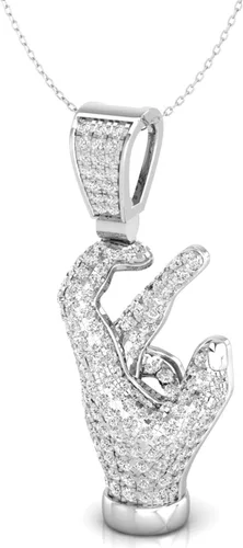 Facet Jewel Colgante hecho a mano con circonita cúbica de 1 quilate para hombre en plata de ley 925 (VVS, 1.12 CTW), Metal Gema, Circonita Cúbica