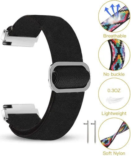 Miniatura 4 de Lamshaw Correa de reloj de 0.866 pulgadas, correa de repuesto ajustable de nailon elástico elástico compatible con reloj inteligente KACLUT/EIGIIS