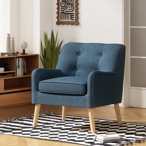 Miniatura 9 de Christopher Knight Home - Sillón de tela Felicity, diseño de mediados de siglo, color carbón