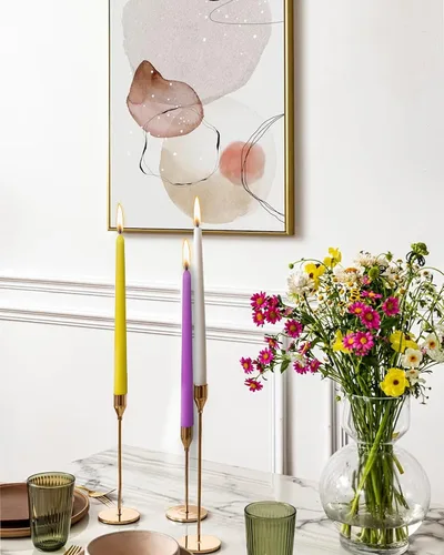 Miniatura 8 de Velas cónicas de colores de 10 pulgadas para entornos religiosos y espirituales, paquete de 12 velas sin perfume para vacaciones, celebración de 12