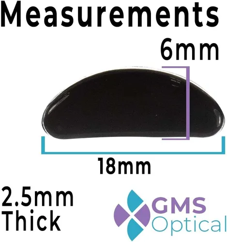Miniatura 2 de GMS Optical® 0.98 pulgadas Almohadillas de nariz para anteojos antideslizantes de suave silicona moldeada adhesiva con apoyo súper adherente - 5