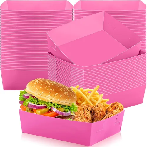Miniatura 34 de Uiifan 50 bandejas de papel extra grandes de 5 libras desechables para alimentos, barco, nachos, bandejas para servir aperitivos, resistentes a