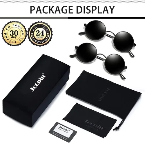 Miniatura 5 de Gafas de sol Joopin polarizadas, estilo Lennon, redondas, gafas de sol estilo hippy redondas para mujer y hombre