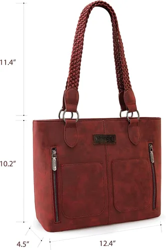 Miniatura 6 de Wrangler Bolso de mano desgastado para mujer, bolso occidental con múltiples bolsillos, bolso de mano y bolso de hombro