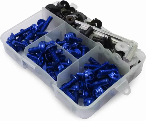 Miniatura 14 de Worldmotop Kit de tornillos de carenado, tuercas, sujetadores universales compatibles con Yamaha Honda Kawasaki Suzuki BMW, Kit de tornillos Negro
